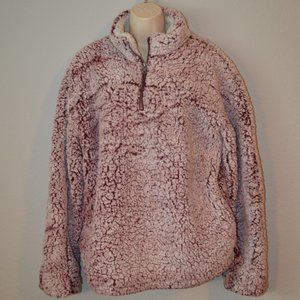 Sz L Altar’d State Maroon Zip Wubby Teddy Pullover